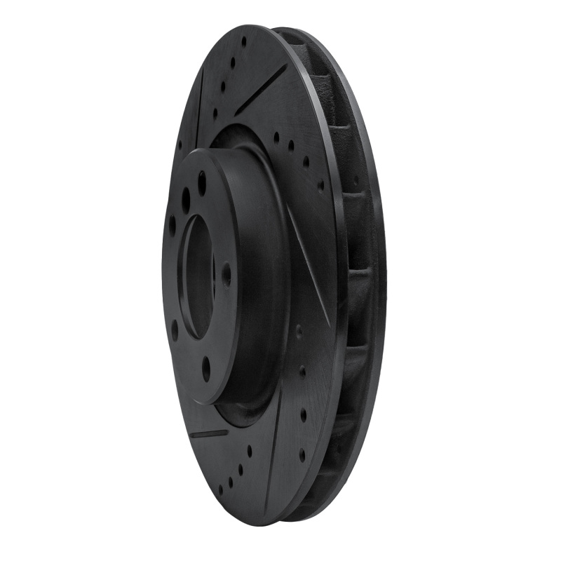 BMW M3 Brake Rotor (1) - Right Front - R1 Concepts - Drilled & Slotted - Black - `95-`02